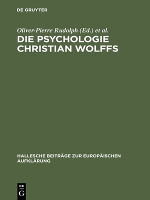 cover image of Die Psychologie Christian Wolffs